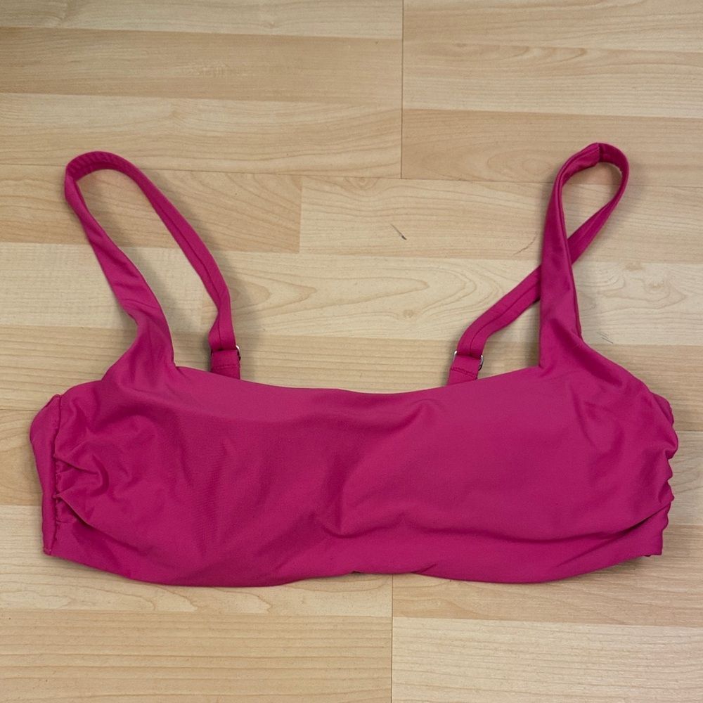 Athleta Square Neck Bra Cup Bikini Top Pink 38 B/C
